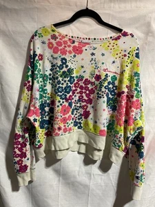 Champion Oversized Sweatshirt Floral Print XL Relaxed Cropped Artsy Bloomcore - Bild 1 von 7