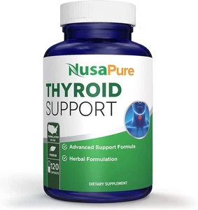 NusaPure Thyroid Support Supplement (Non-GMO) 120 Kapseln, Ashwaganda, Jod, Zink - Bild 1 von 23