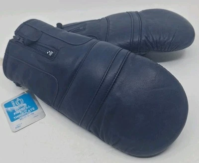 Guantes Conroy Thinsulate de cuero con cremallera de colección para hombre azules S-M con etiquetas Foto 1 de 4