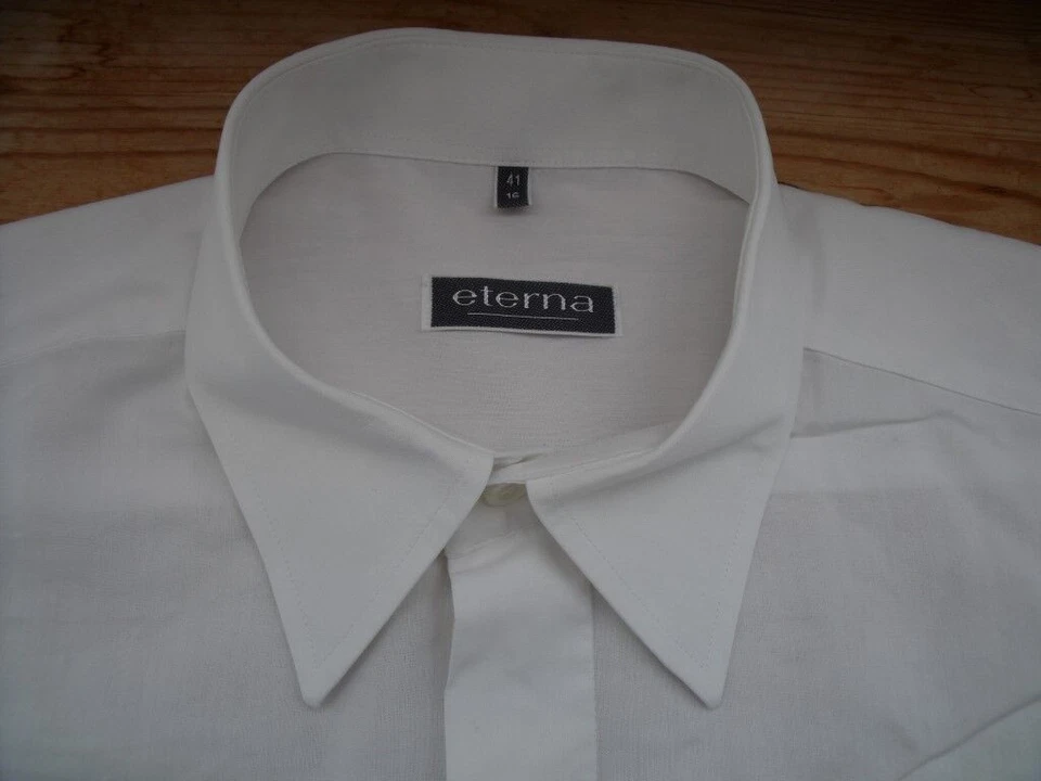 Eterna Camicia A Maniche Lunghe 41 Bianca Unicolore Molto Buona #TA1917 - Immagine 1 di 1