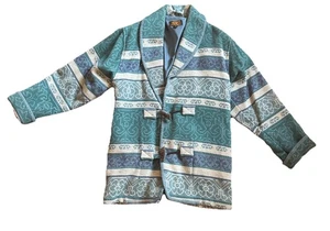 Eddie Bauer Vintage 80er Wolle Azteken Southwestern grün Scheunendecke Mantel M MED - Bild 1 von 9