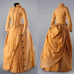 1870s Victorian Civil War Ball Gown Vintage Christmas Dress Victorian Gothic - Picture 1 of 5