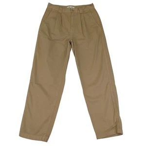 Madewell Tapered Chino Pant Women 27 Khaki Relaxed Pleated Trousers Casual NJ997 - Picture 1 of 5