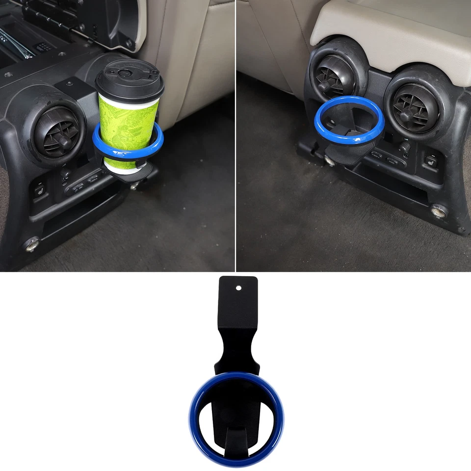 Portavasos central de ventilación de aire trasero acero al carbono anillo azul para Hummer H2 2003-2007 Foto 1 de 4