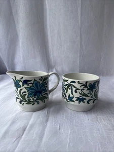 Lovely Vintage Midwinter ‘Spanish Garden’ Sugar Bowl & Milk Jug Pair - Picture 1 of 4