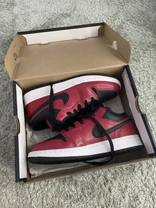 Air Jordan 1 Low White/Gym Red-Black white size 4.5 - Picture 1 of 19