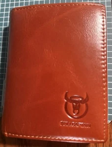 BULLCAPTAIN Große Kapazität Echtleder faltbare Geldbörse/Kreditkartenetui - Bild 1 von 9