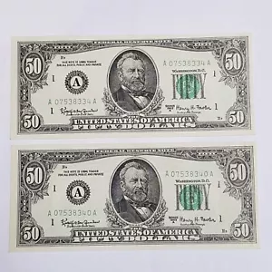 2 Billets 50 Dollars États Unis 1963 - Picture 1 of 2