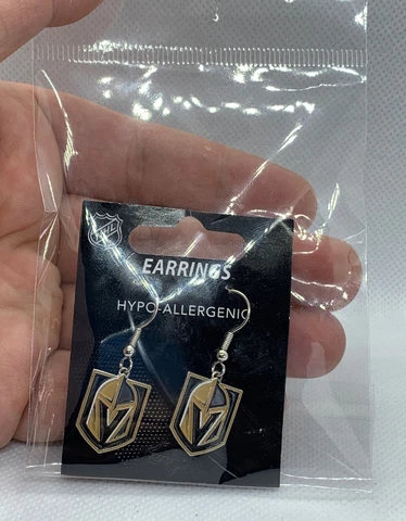 NHL Hypo-Allergenic Officially Licensed Las Vegas Knights Hook Earrings NWT Cover