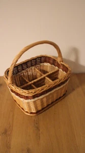 Einkaufskorb Flaschekorb für 6 Flaschen Weidenkorb Weiden Korb Flaschenträger   - Bild 1 von 7