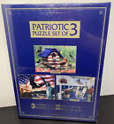 Patriotic Puzzle Set Of 3 2x 500pc 1x 100pc Puzzles New Sealed American Flag