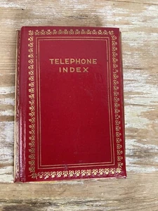 Vintage unused telephone index address phone desktop Japan 1960’s red gold box - Picture 1 of 6