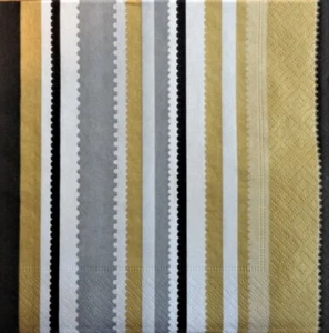 4 x Single Paper Napkins for Decoupage Crafting Table Modern Stripes Gold 58 - Picture 1 of 1