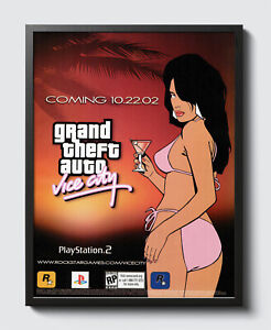 Grand Theft Auto Vice City PS2 Glossy Ad Promo Poster Unframed G1659