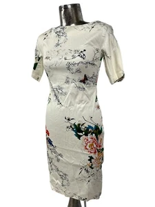ZARA WOMAN TRAFALUC Dress Size Small 10 Cotton Cream Mix Floral NEW EU38 RRP £44 - Picture 1 of 15