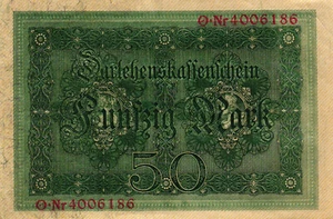 SDBK 49 Reihe O (Ro 50b) 50 Mark 1914 Serie O 7stellig - Bild 1 von 3