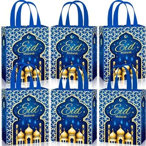 36 Pack Eid Gift Bag with Handles Reusable Mubarak Treat Bag Non Woven Tote B... - Picture 1 of 7