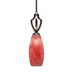 Toltec Zilo 1 Light Mini Pendant, Granite, 5.5" Red Fusion Glass - 561-DG-5066 - Picture 1 of 1