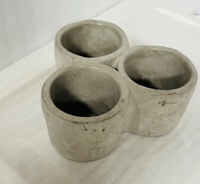 Planter Succulent Triple Cement or pen holder 6x6” x3” Tall - Image 1 of 4