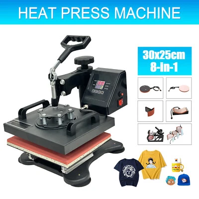 Pressa a Caldo 8in1 30x25cm Termopressa Calore Stampa Heat Press Trasferimento - Immagine 1 di 4