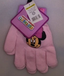 GUANTES DE PUNTO DISNEY 1 PR NIÑOS DISNEY MINNIE MOUSE TALLA 1 PUÑO ROSA Y MORADO A-17 - Imagen 1 de 2