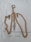 Vintage 18kPocket watch chain 12 inches,  gold filled, stamp,#8key Fob,used ,