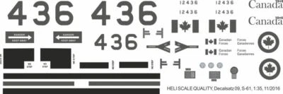 Decalcomania 09 Sikorsky S-61 Sea King Canadian Forces 436 - Bild 1 von 2
