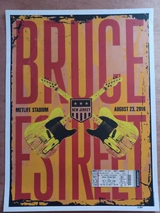 Bruce Springsteen 2016 Limited Numbered Tour Poster New Jersey Aug.23 c/w Ticket - Picture 1 of 4