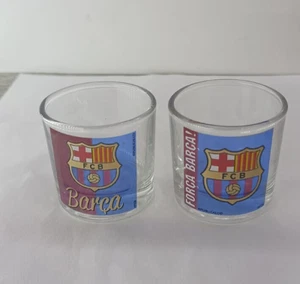 Rare Vintage Small 2 Cup Shot Glass Beer 2" X 2" Souvenir Forca Barca Decor Home - Picture 1 of 6