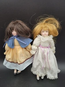 Russ Fairytales Porcelain Doll Lot Mary Had A Little Lamb Cinderella - Picture 1 of 4