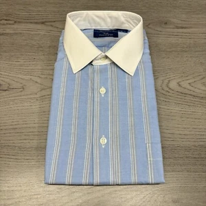 Vintage Manhattan Mens Size 16 And 34/35 Button Down Stripe Long Sleeve New - Picture 1 of 12