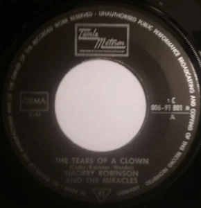 SMOKEY ROBINSON & THE MIRACLES  45 THE TEARS OF A CLOWN VG+ TAMLA MOTOWN GERMAN  - Imagen 1 de 2