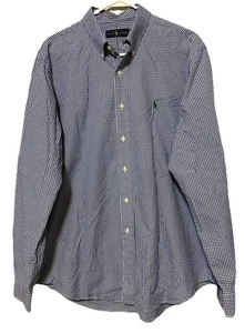Ralph Lauren Herren Hemd Blau Kariert Baumwolle Oxford Button Down Größe XL - Bild 1 von 11