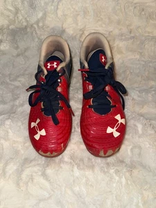 Bryce Harper Under Armour rot, weiß und blau Baseball Stollen Jugend Größe 4,5 - Bild 1 von 8