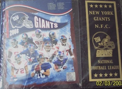PHOTO FILE 2008 SB XLII  NY Giants FRAMED Photo with Giants NFC Plaque SEALED - Image 1 of 3