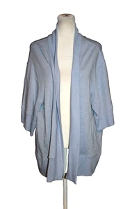 Athleta Strickjacke Damen S/M vorne offen blau lavendel Taschen Kurzarm - Bild 1 von 2