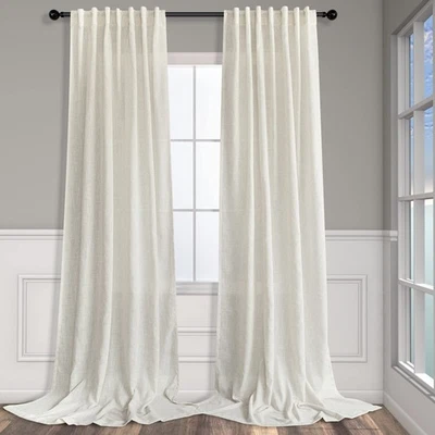 120 Inches Long Curtains for Living Room 2 Pieces Window Panels Cream Ivory - Image 1 of 4