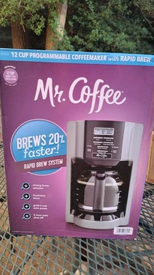 ☕️Mr. Coffee 12-Cup Programmable Coffeemaker, Rapid Brew, Brushed Metallic🆓️📦