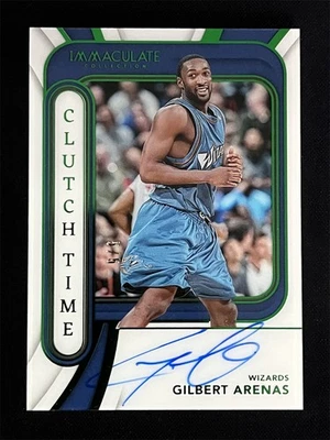 5/5 ≈1/1 ! 2023-24 Immaculate Collection Gilbert Arenas Green Clutch Time Auto - Image 1 of 2