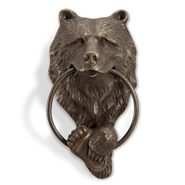 Doorknocker SPI Home 34756 cabeça de urso de latão - 10 x 5,5 x 3 pol. - Imagem 1 de 1