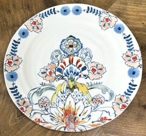 ERES Set of 2 Dinner Plates 10.5" Anthropologie Portugal Stoneware Pink Back - Picture 1 of 4