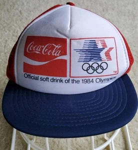 Vintage 1984 USA Olympics Los Angeles Coca-Cola Trucker Hat Snapback Cap - Picture 1 of 4