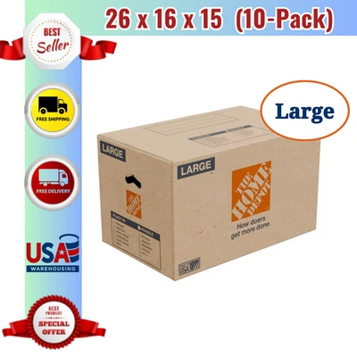 26 In. L X 16 In. W X 15 In. D Large Moving Shipping and Packing Box w/ Handles - Image 1 of 4