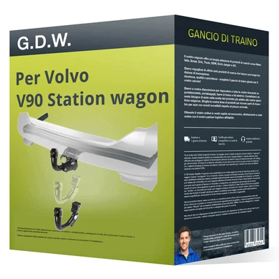 Gancio traino adatto per Volvo V90 Station wagon II 235/ 236 estr. G.D.W. NUOVO - Immagine 1 di 3