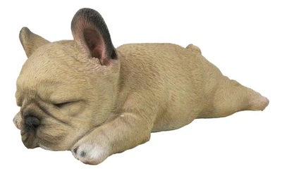 Realistic Adorable French Bulldog Frenchie Dog Puppy Sleeping Figurine 7.25"L Foto 1 de 4