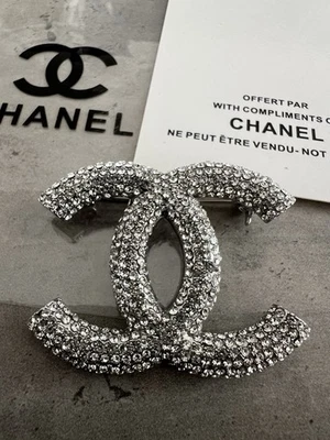 Silver CHANEL CC Vip Gift Brooch Pin Badge Clip Fashion Jewelry - Image 1 of 4