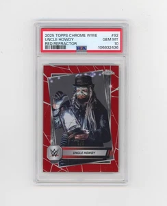 2025 Topps Chrome WWE Uncle Howdy Wyatt Sicks Red Refractor #d 5/5 PSA 10 - Imagen 1 de 2