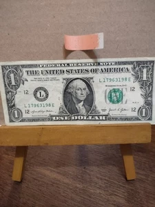 Error 2021 US $1 L17963198E Cal Fed Bank note heavy ink transfer obverse money - Picture 1 of 3