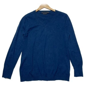 Suéter Enzo Mantovani 100 % cachemir para mujer talla XL azul cuello en V - Imagen 1 de 7