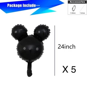 5 mickey mouse Black mylar balloons 24inch Birthday Party Decorations Supplies - Picture 1 of 1